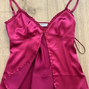 princess polly deep red satin top